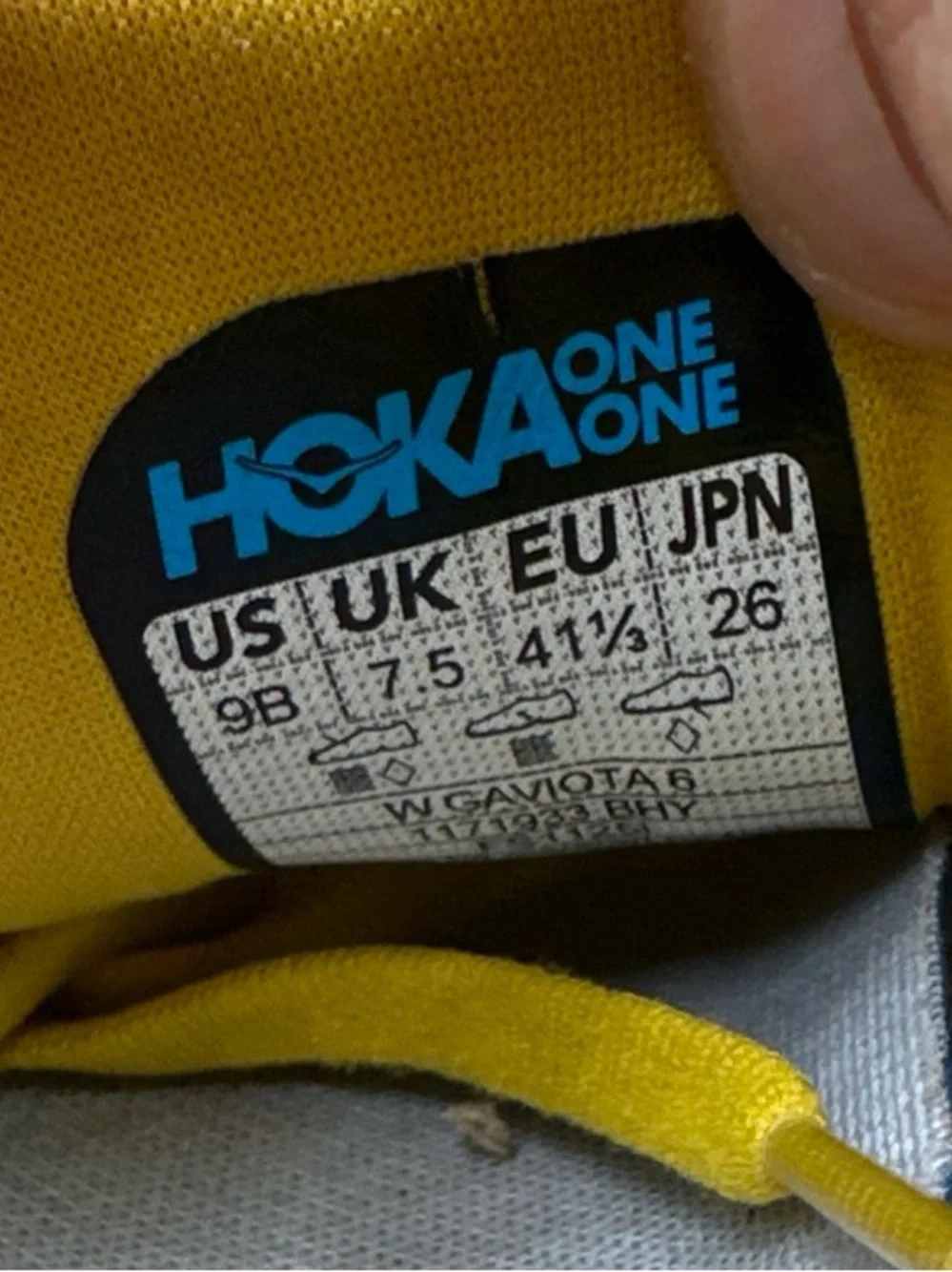 HOKA Gaviota 6 Women’s Size 9 B Birch Yellow Gold Running Shoes 1171933-BHY